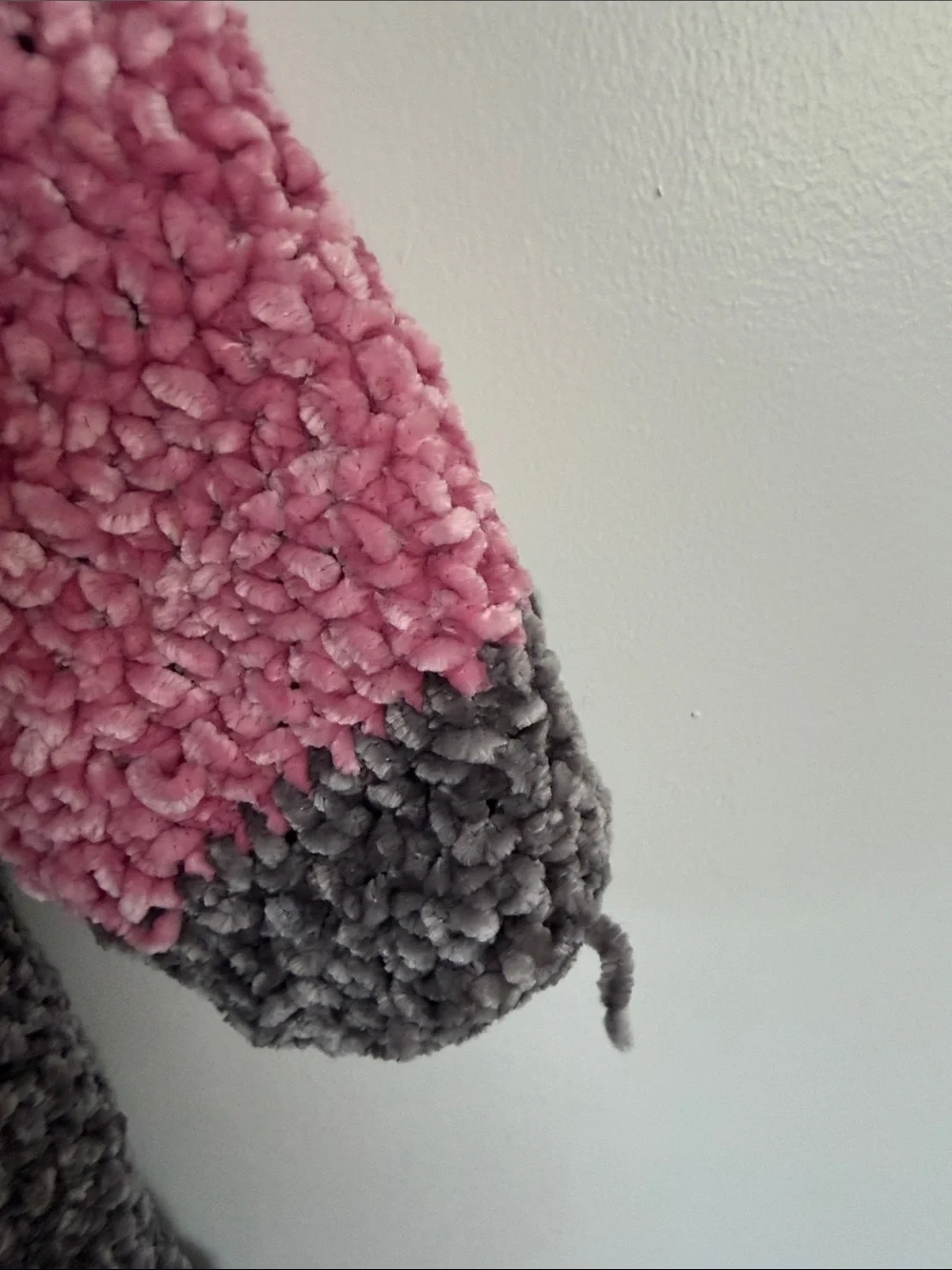 Handmade Pink and Gray Two-Tone Knit baby girl Sweater Cardigan